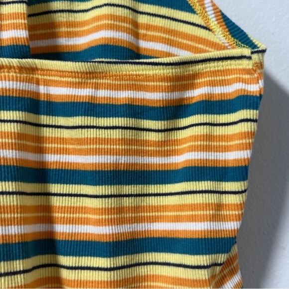 Care Bears Cropped Striped Racerback Tank Top Women's Size Large Sunshine Bear - Picture 11 of 12